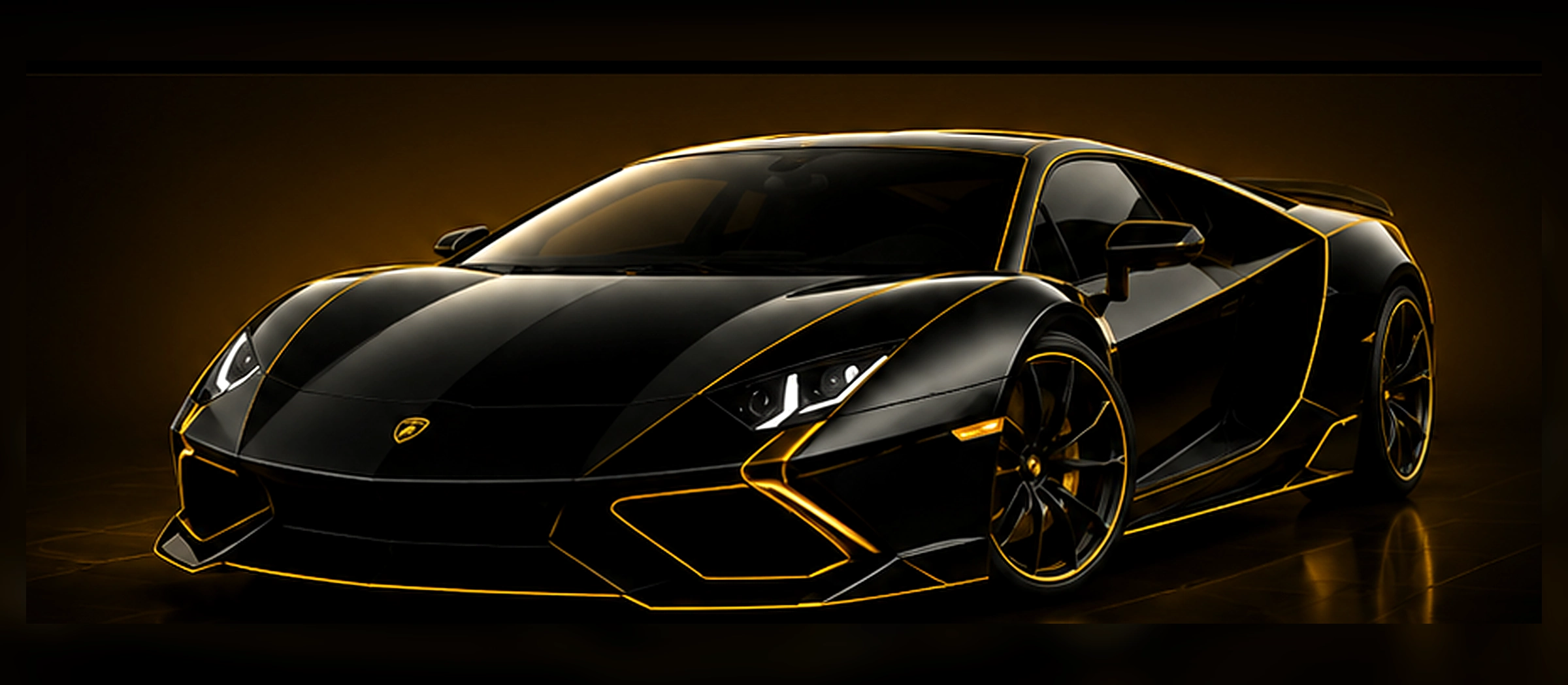 Luxury black and gold sports car
